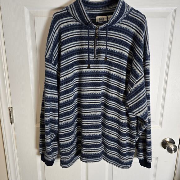 Vintage Denim Express‎ Pullover-Blue/White-Men's 2X - Picture 1 of 6
